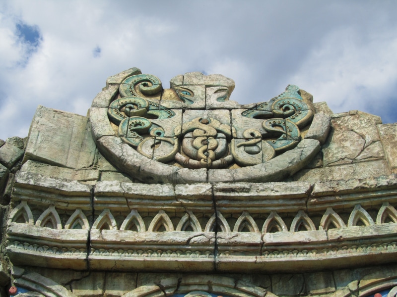 Disney World, universal studios, day, craft, architecture, Temple, Carving, religion, nature, ruins, sculpture, entertainment, sky, aged, low angle view