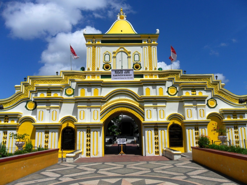 Mosque, arch, travel destinations, spirituality, sumenep, no people, nature, Masjid, cloud - sky, ornate, landscape, east java, facade, religion, Madura