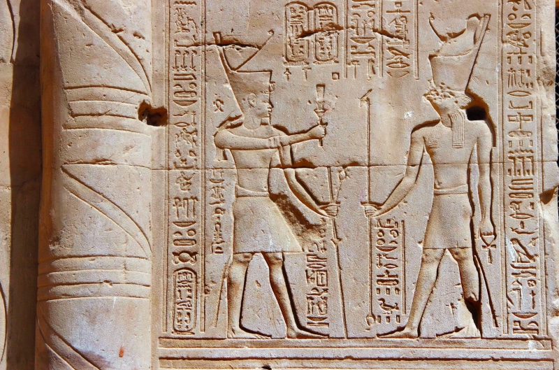 male likeness, temple, edfu, art and craft, representation, ancient, pharaoh, built structure, sculpted, history, architecture, carving - craft product