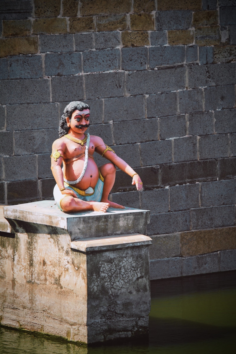 one person, tamilnadu, brick, street photography, beautiful woman, kamatchi amman temple, outdoors, emotion, kanchipuram, beauty, wall, full length, architecture