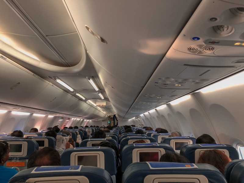 ceiling, seat, crowd, 4K, airplane, in a row, real people, airplane seat, chennai domestic airport, transportation, india, vehicle interior, vehicle seat