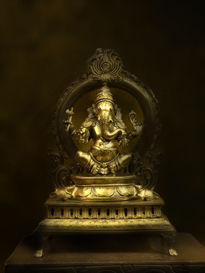 4K, india, creativity, idol, sculpture, building, representation, gold colored, art and craft, indoors, built structure, belief, gold, chennai, statue