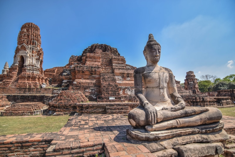 place of worship, building exterior, outdoors, belief, 5K, ancient civilization, solid, religion, thailand, building, history, measure, sandstone, old ruin