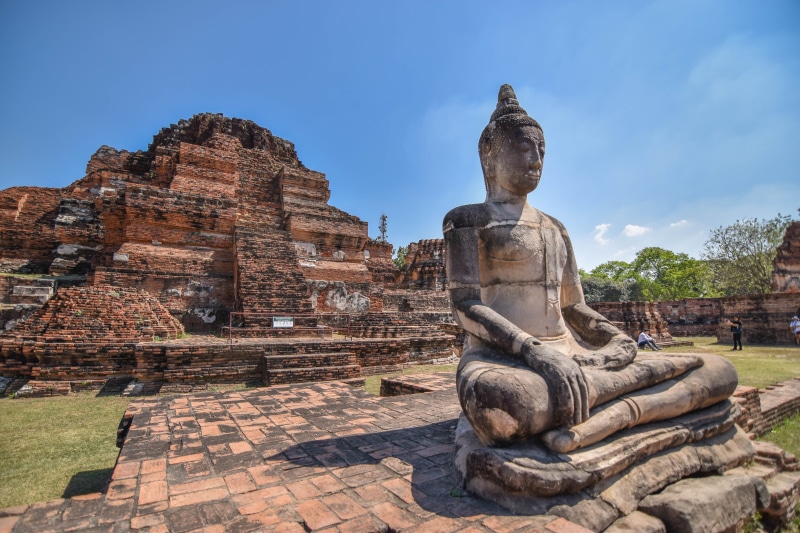 Ayutthaya, built structure, sculpture, ancient civilization, travel destinations, statue, tourism, belief, ayutthaya historical park, stone material, old ruin