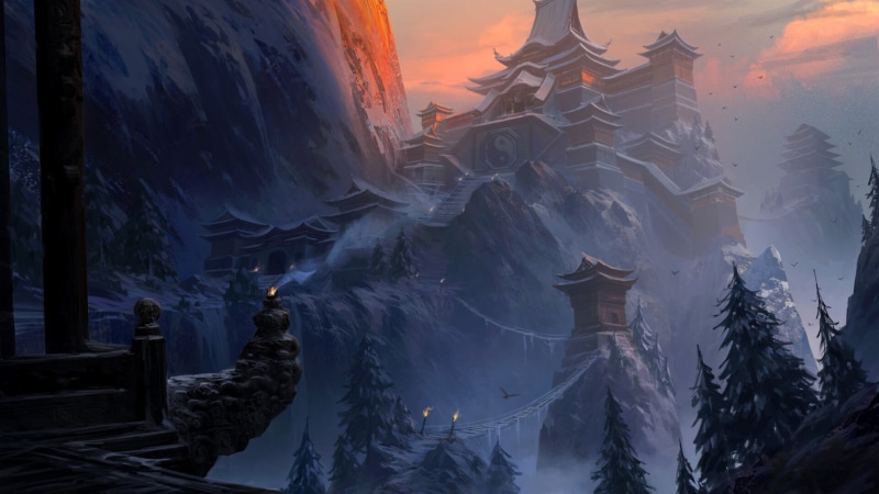 Fantasy, Temple, 1080P, Buddhist Temple, Landscape, Snow