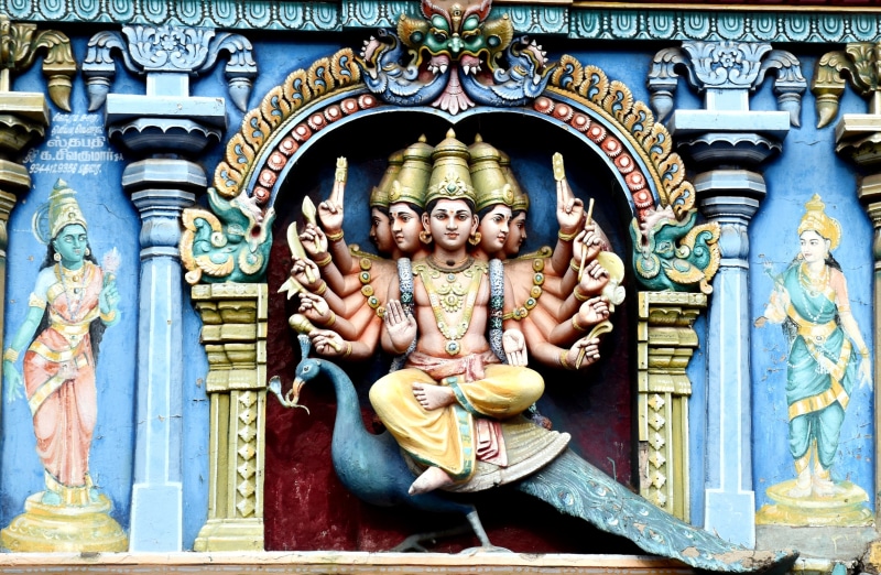 architecture, hindu, religion, deity, female likeness, building, indian, human representation, male likeness, altar, god, load muruga, creativity, belief