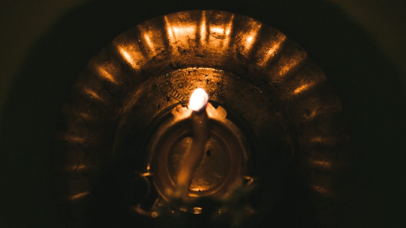 burning, india, closeup, geometric shape, lifestyle, technology, flame, spiritual, hope, domestic room, electricity, fire, close-up, copper, golden, architecture