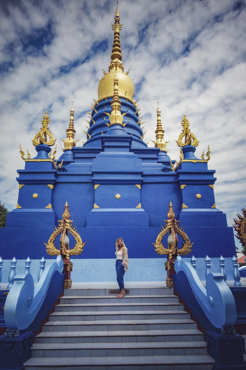 Thailand, sculpture, Asia, nature, outdoors, sky, architecture, building exterior, Wat Rong Seur Ten (Blue Temple), Chiang Rai, belief, Temple, day, religion