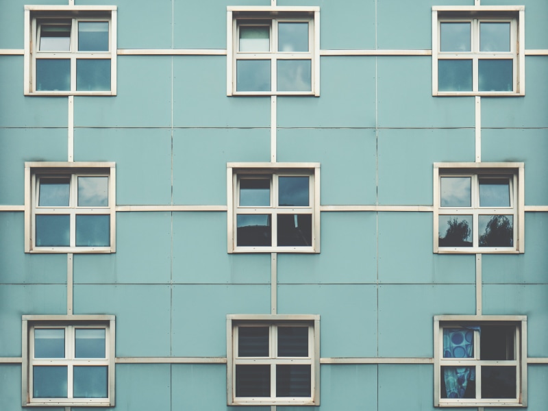 building, backgrounds, green color, outdoors, windows, shape, day, window frame, residential Building, concrete, geometric shape, view, geometric, outdoor