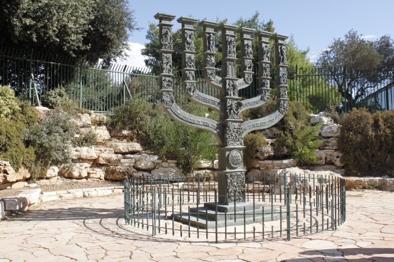tree, israel, built structure, growth, art and craft, the seven-branched candlestick, travel, day, sunlight, the past, old, jerusalem, architecture, sky