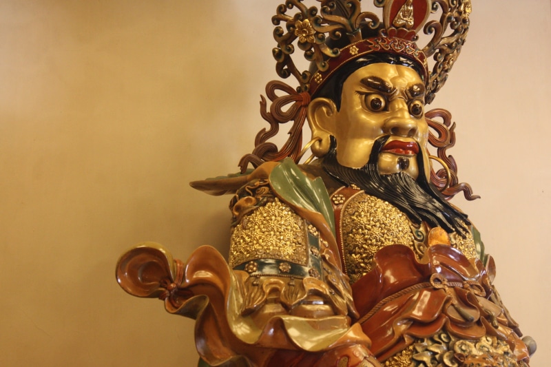 creativity, wooden statue, buddhism, statue, buddha temple, jewellery, place of worship, hong kong, 4K, gold, po lin monastery, sculpture, no people, chinese character