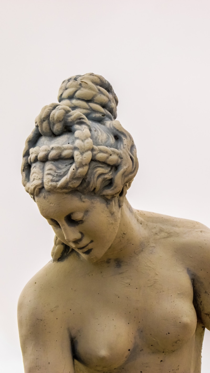 male likeness, spirituality, clear sky, nature, goddess, aphrodite, close-up, sky, statue, white background, low angle view, cyprus, greek, studio shot