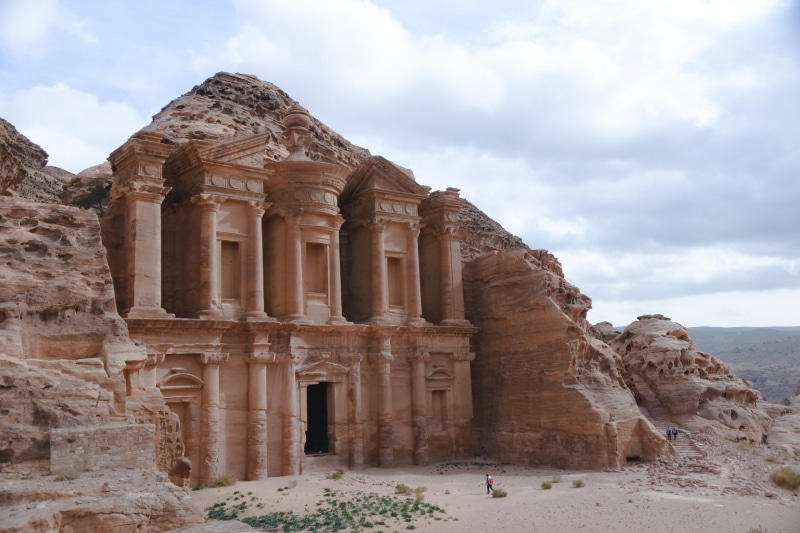 place of worship, petra, rock, monastery, tourism, no people, history, architectural column, jordan, sky, pillar, column, house, the past, shrine, ruins