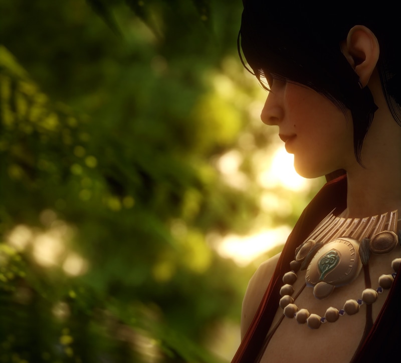beads, Morrigan, Inquisition, MAG, forest, Dragon Age, 1080P, profile, girl
