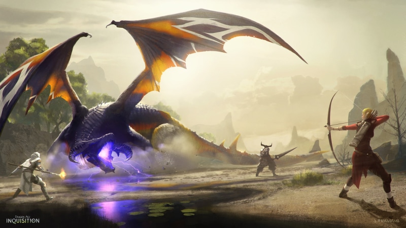 Dragon Age: Inquisition, Archer, Dragon, Dragon Age, Bow, 1080P, Warrior, Magic, Elf