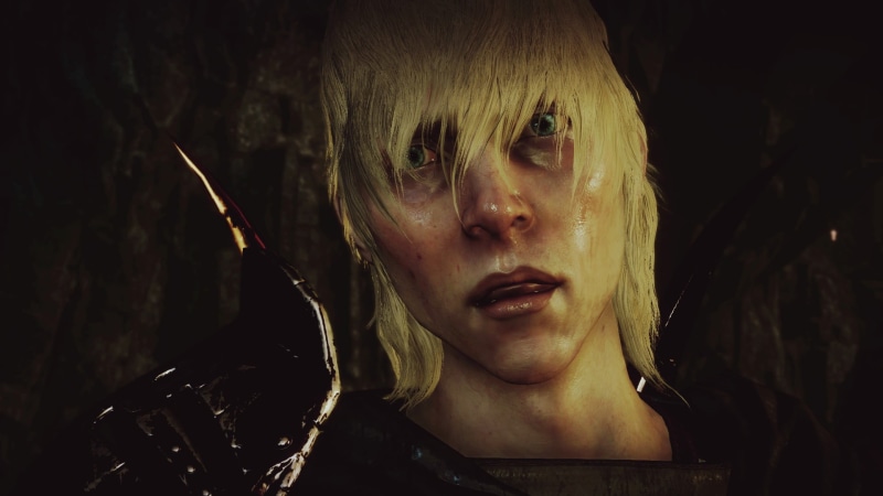 s, night, blond hair, 1080P, Dragon Age: Inquisition, close-up, women, leisure activity, dark, face, indoors, one person, men, hair, Dragon Age Inquisition