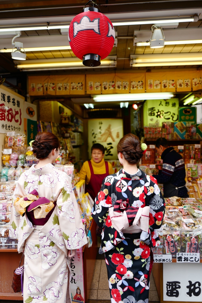 clothing, retail display, asia, three quarter length, kimono, women, taitō, tokyo, lifestyles, men, store, 5K, temple, adult, taito, consumerism, candy
