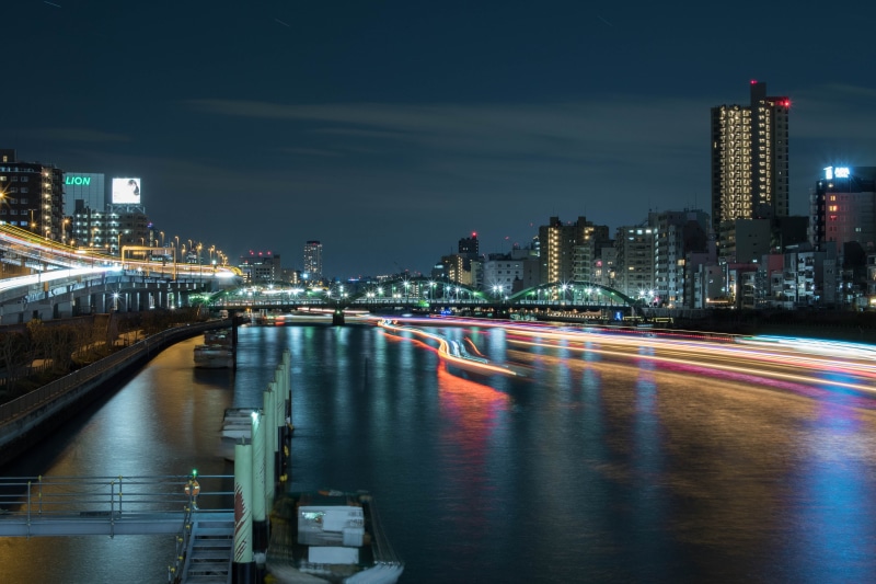rise, street, building, 25mm, river, urban Scene, 4K, body, Sumida River, Asakusa, water, Night  Light, urban Skyline, body of water, high, famous Place