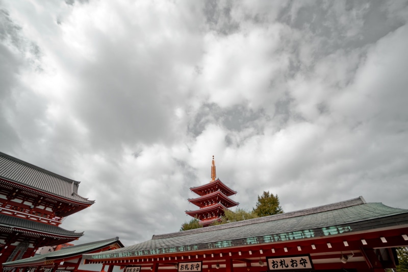 nature, cloud - sky, roof, building, japan, city, travel destinations, building exterior, sky, 1080P, sensō-ji, no people, travel, built structure, outdoors