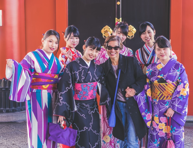 females, asakusa, city, japanese, smile, asian, real people, party, standing, traditional clothing, adult, team, front view, festival, togetherness, woman
