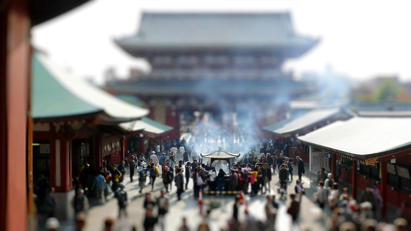 architecture, Asakusa, 2K, Japan, Old Building, building, Asian Architecture, Tilt Shift