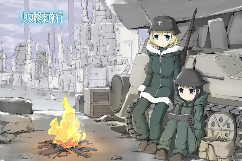 Girls Last Tour, Military Uniform, Anime, Tank, Chito (Girls Last Tour), 1080P, Yuuri (Girls Last Tour)