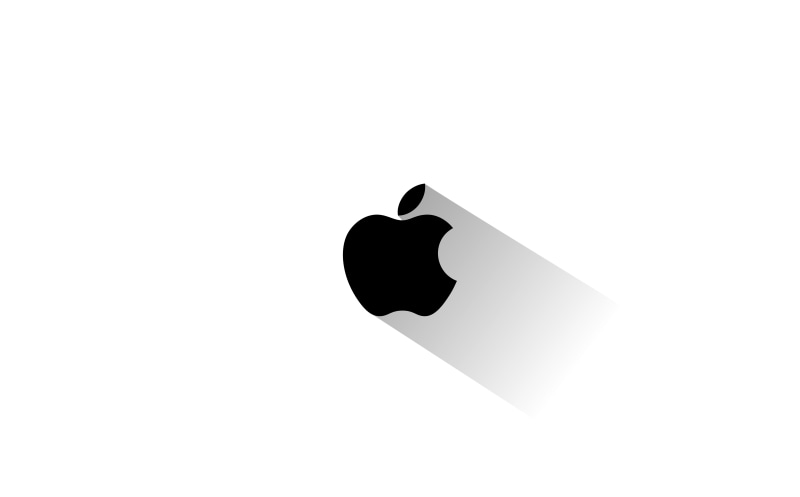 White, Logo, Shadow, Computers, Apple, blackandwhite, 8K, Mac