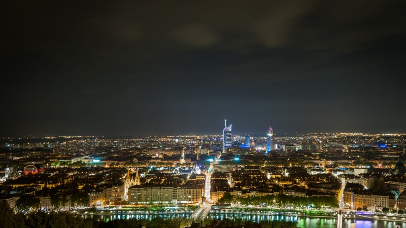 onlylyon, city, crowded, glowing, skyscraper, monlyon, night, building, gratte ciel, tower, part dieu, tour, built structure, settlement, panorama, sky