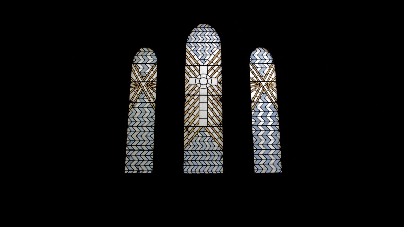architecture, church, 5K, copy space, stained glass, glass - material, travel destinations, no people, low angle view, negative space, tower, dark, black background