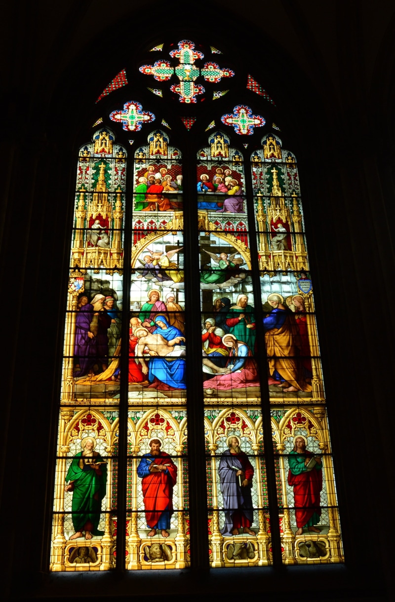 landmark, multi colored, art and craft, north rhine westphalia, no people, painting, stained Glass, cologne, rheinland, cathedral, representation, building