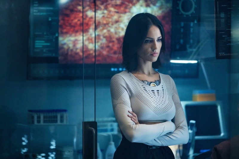 brunette, women indoors, film stills, 720P, Mexican, Eiza Gonzalez, actress, dark hair, women, short hair