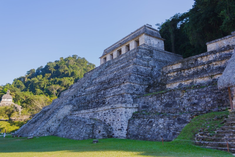 landmark, day, outdoors, ancient, history, travel destinations, spring, tourism, temple, architecture, mayan, prehispanic, chiapas, nature, outside, 2K