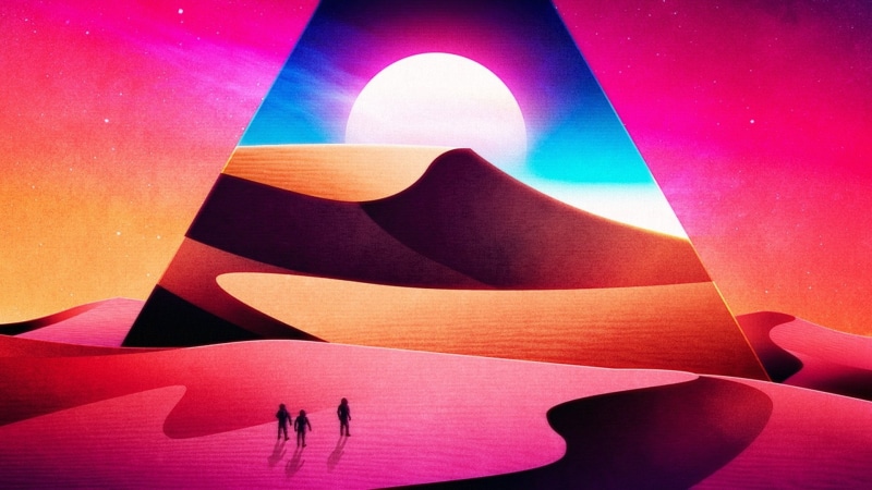1080P, Pyramid, Desert, Sand, Artistic, Retro, Sun