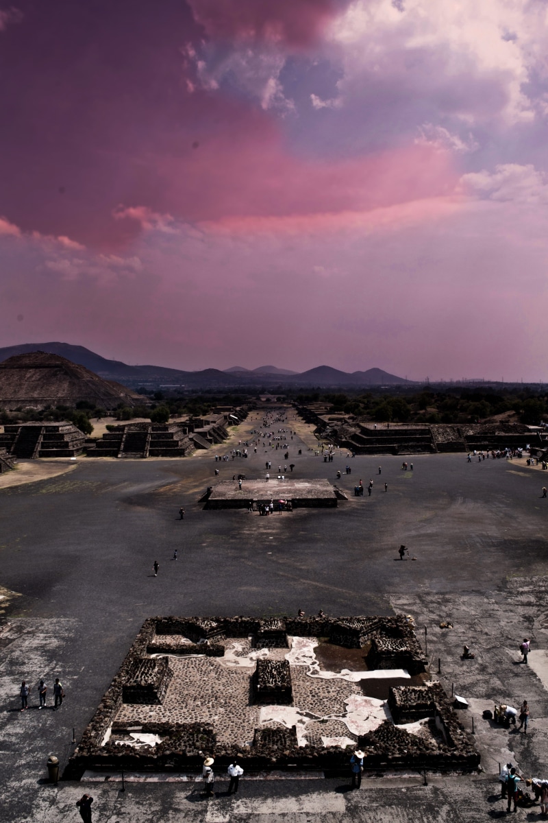 transportation, nature, teotihuacan mexico, beauty in nature, water, direction, the way forward, the past, sky, no people, méxico, road, tranquil scene