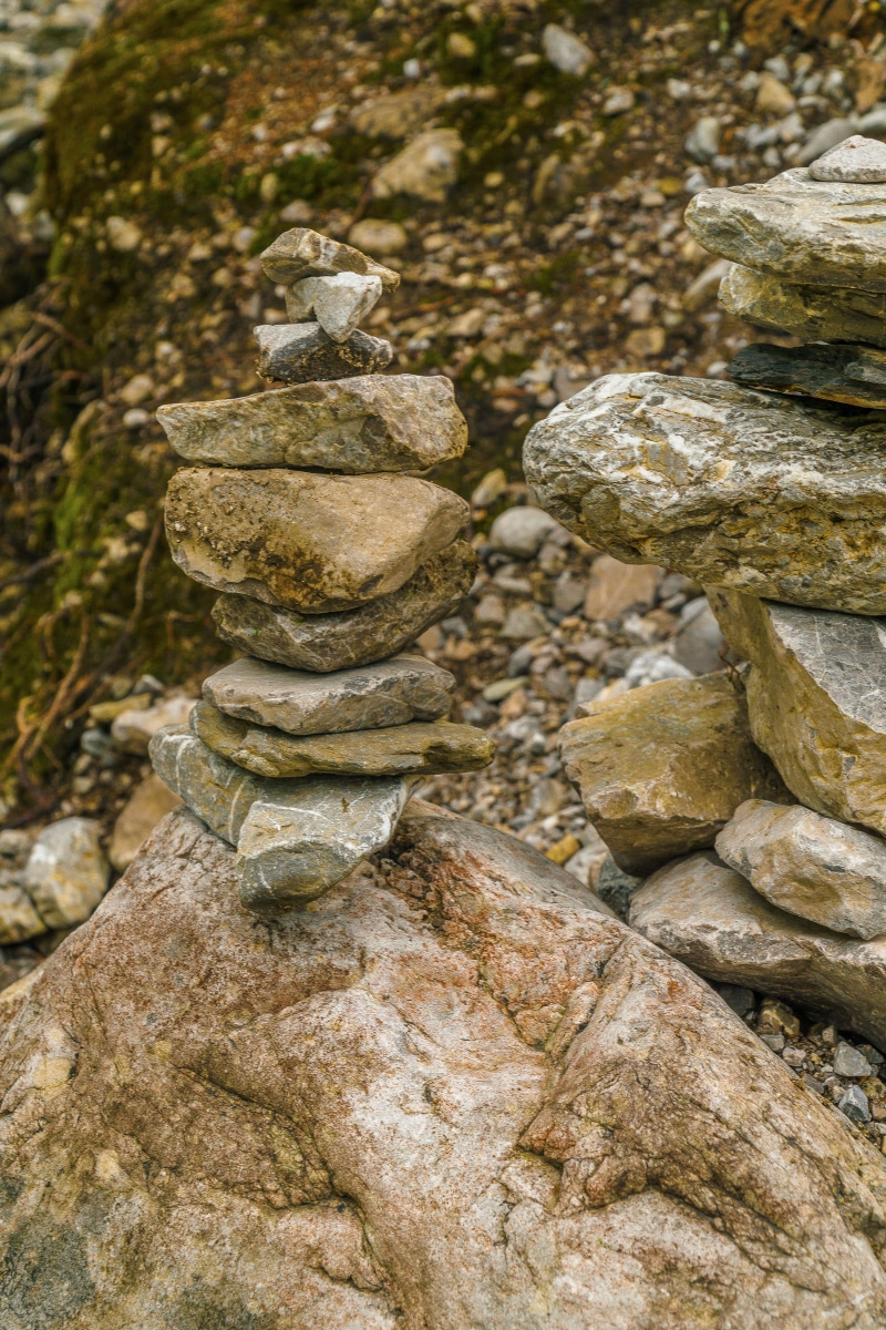 panorama, tranquility, trees, 5K, hiking, mountains, stone, rock - object, outdoors, water, zen-like, stone pyramids, autumn, landscape, solid, day, foghorn
