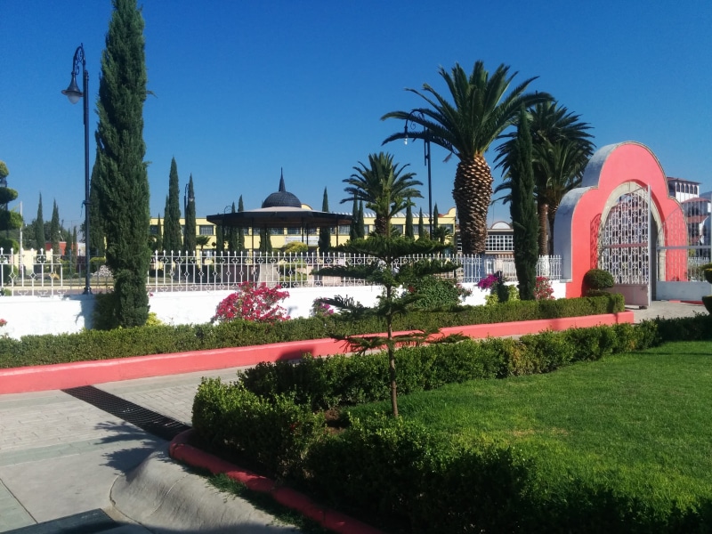 Mexico, building, spirituality, outdoors, green, San Martin, built structure, nature, hedge, water, tree, park, no people, belief, growth, blue, natural