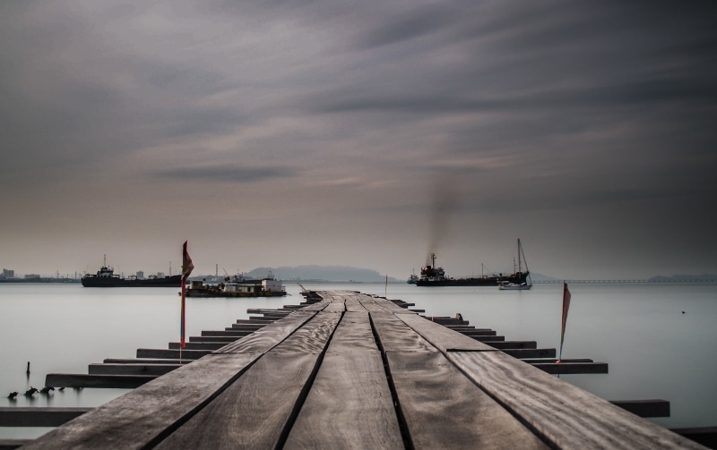harbor, brown, nautical Vessel, wooden sea, three ships, Morning, sunset, pier, wooden, sea, 1080P, ships, Long Exposure, three, Weld Quay, Penang, Georgetown