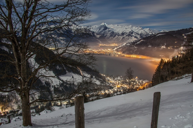 night photograph, cold temperature, scenics - nature, austria, tranquility, dri, no people, snow, runway, long exposure, 5K, snowcapped mountain, ski lift