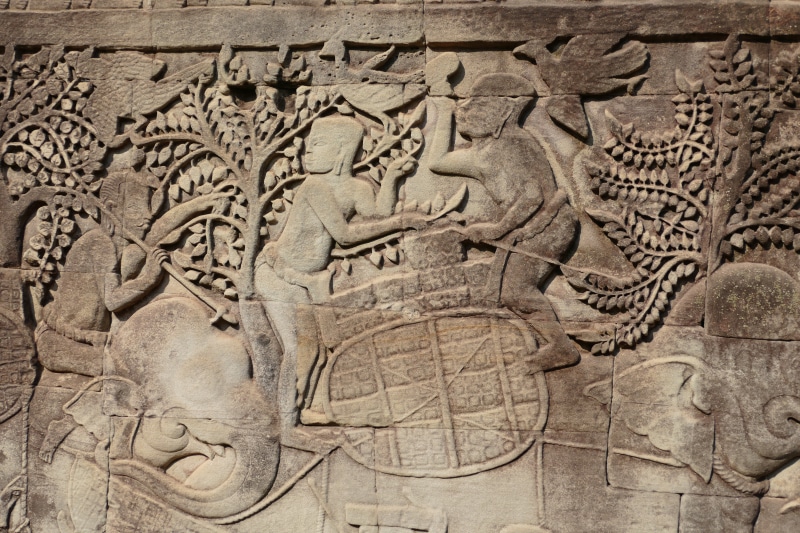 representation, unesco, cambodia, unesco world heritage, ancient, bayon, architecture, place of worship, carving - craft product, built structure, archaeology