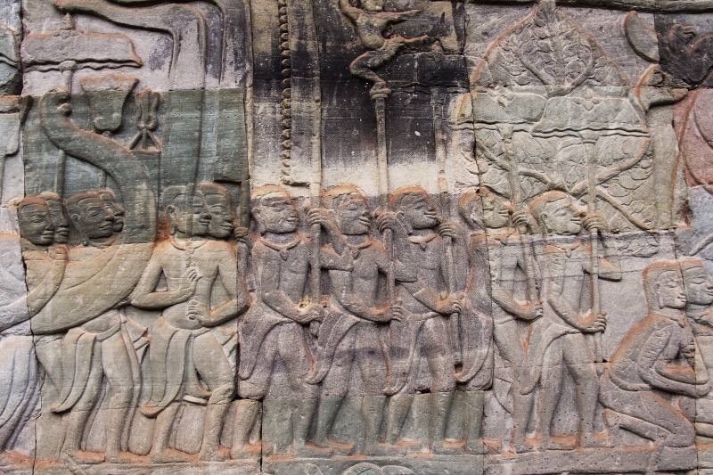buddhism, daytime, travel, gray, asia, built structure, ruin, belief, tourism, building, carving - craft product, outdoors, brown, travel destinations