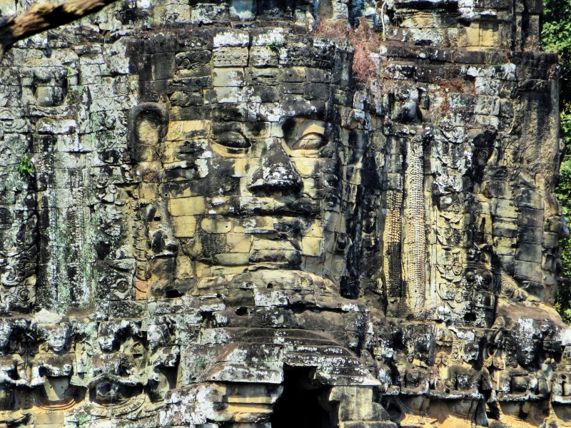 old, history, representation, backgrounds, human representation, architecture, 4K, built structure, bayon, art and craft, creativity, ruin, angkor, weathered
