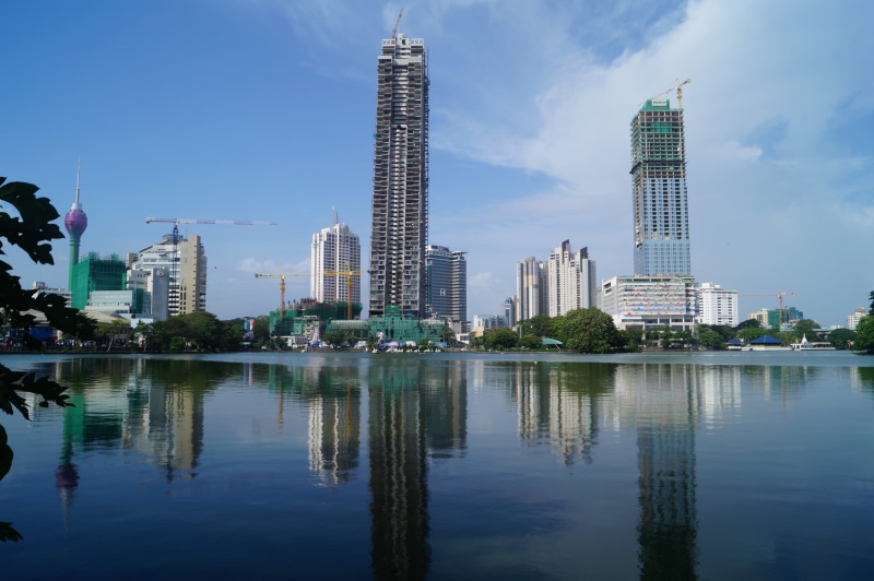 tower, tall - high, building, reflection, office, nature, lake, skyscraper, 14a marine drive, modern, colombo, sky, mirroring, architecture, financial district