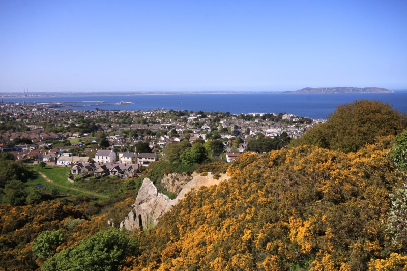 landscape, architecture, plant, building, city, scenics - nature, clear sky, ireland, land, nature, view, residential district, high angle view, environment