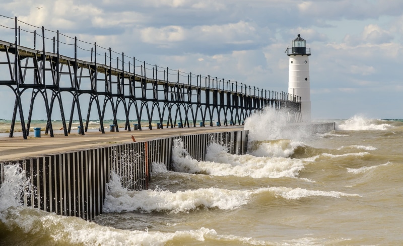 pier, 1080P, sea, lighthouse