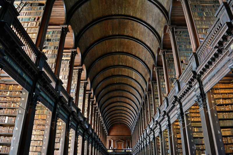 Dublin, Trinity College, 1080P, old library, books, Ireland
