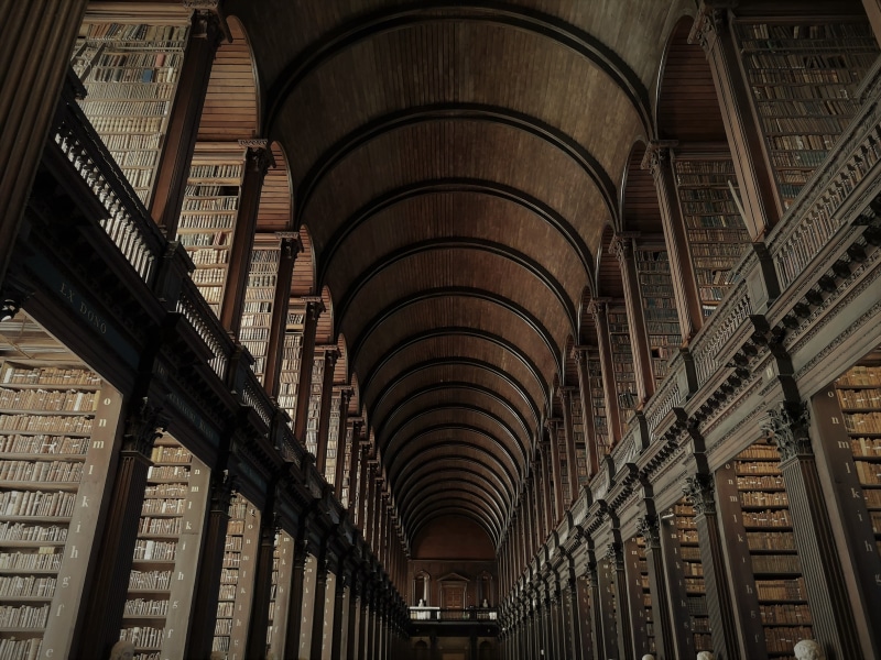 architectural feature, vaulted ceiling, in a row, the past, library, arch, built structure, day, book, tourism, architecture and art, low angle view, architecture