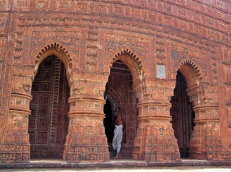 asia, building exterior, bishnupur, ancient civilization, lifestyles, architecture, temple, ancient, adult, faith, craft, brick, old, travel destinations