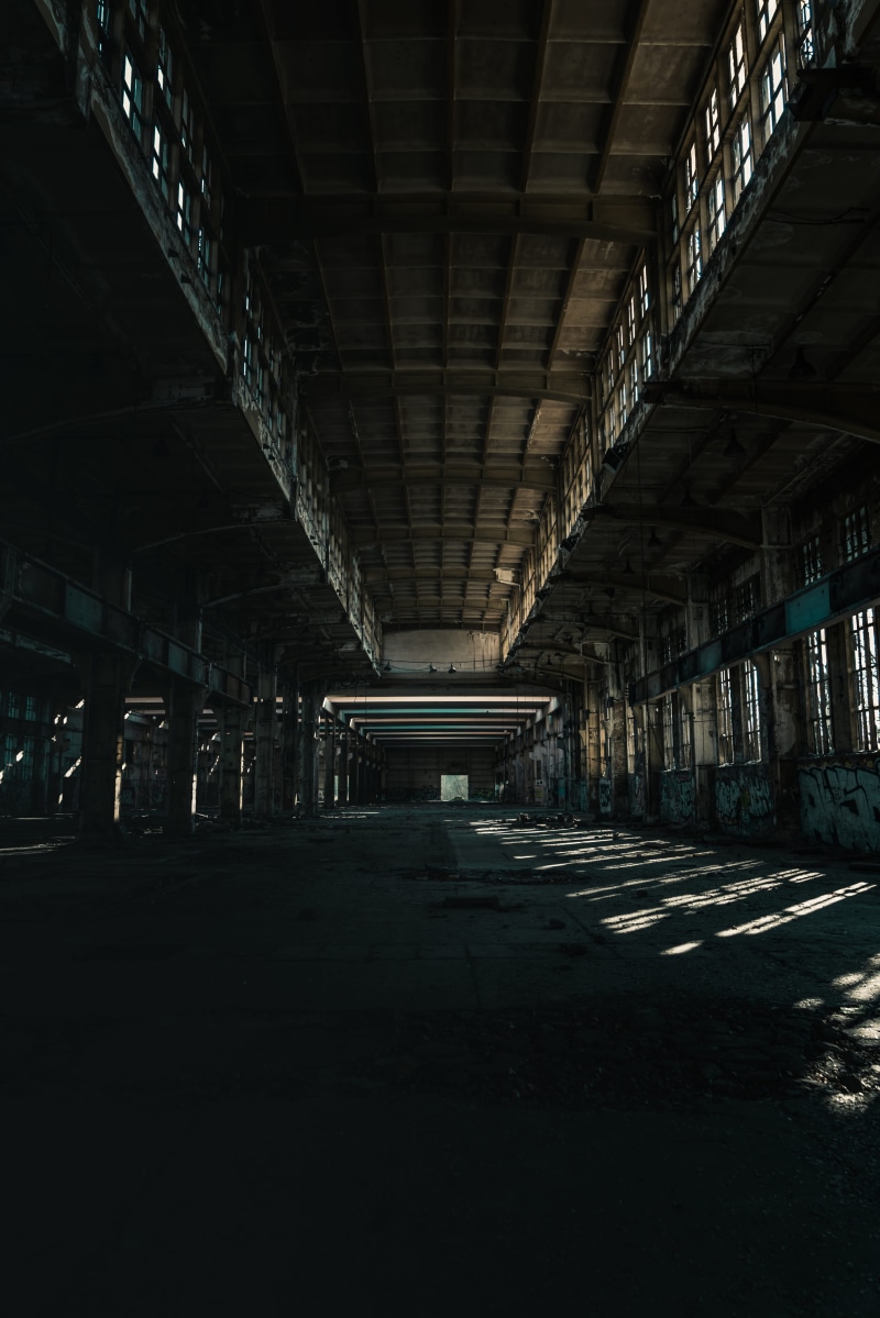 the way forward, no people, lighting, road, concrete, demolition, day, direction, banister, indoors, ceiling, transportation, building, handrail, built structure