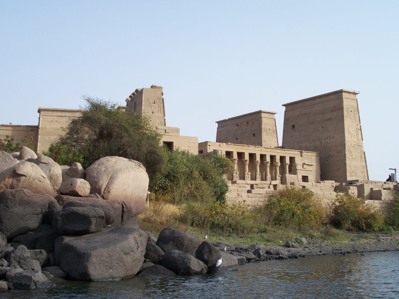 travel, nature, monument, isis, architecture, egyptian, waterfront, 2K, building, building exterior, tree, history, ancient, africa, aswan, no people