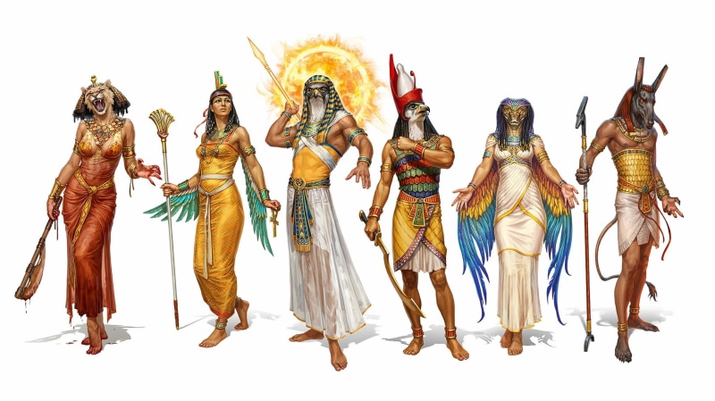 Wadjet (Deity), Isis (Deity), 1080P, Set (Deity), Horus (Deity), Gods, Egyptian, Sekhmet (Deity), Ra (Deity), Fantasy
